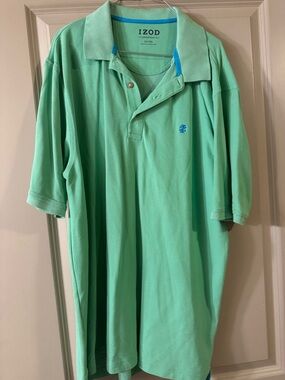 Izod Men’s Mint Green Polo with Blue Logo